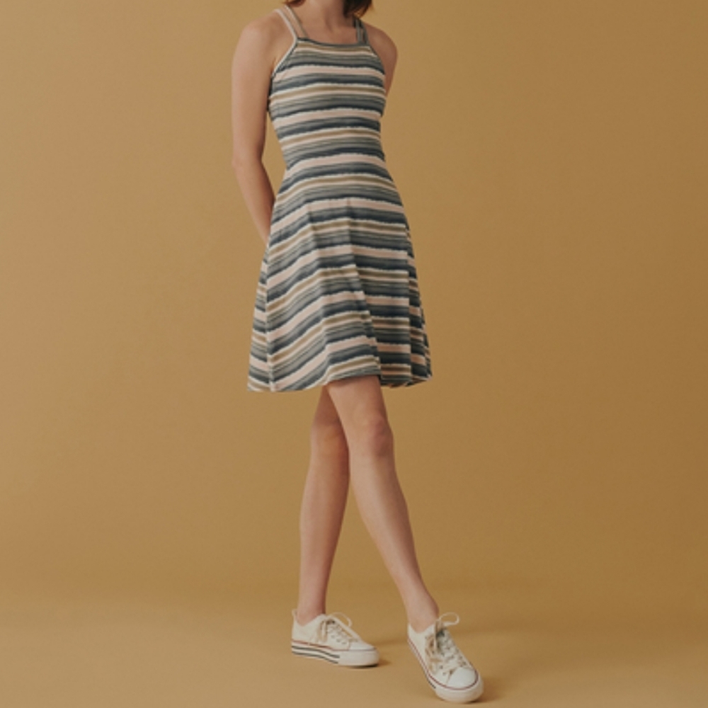 Pact NWT Swell Striped Flare Dress
